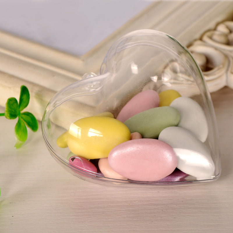 Wholesale Transparent Plastic Heart-shaped Christmas Balls
